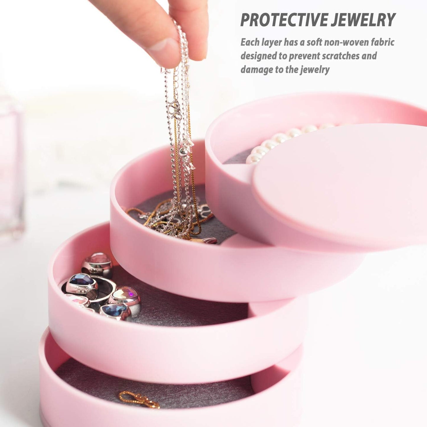 Miroir et boîte à accessoires rotative