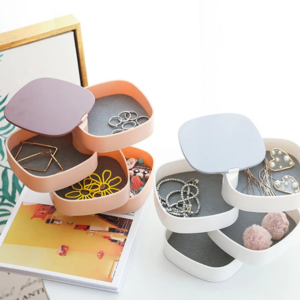 Miroir et boîte à accessoires rotative